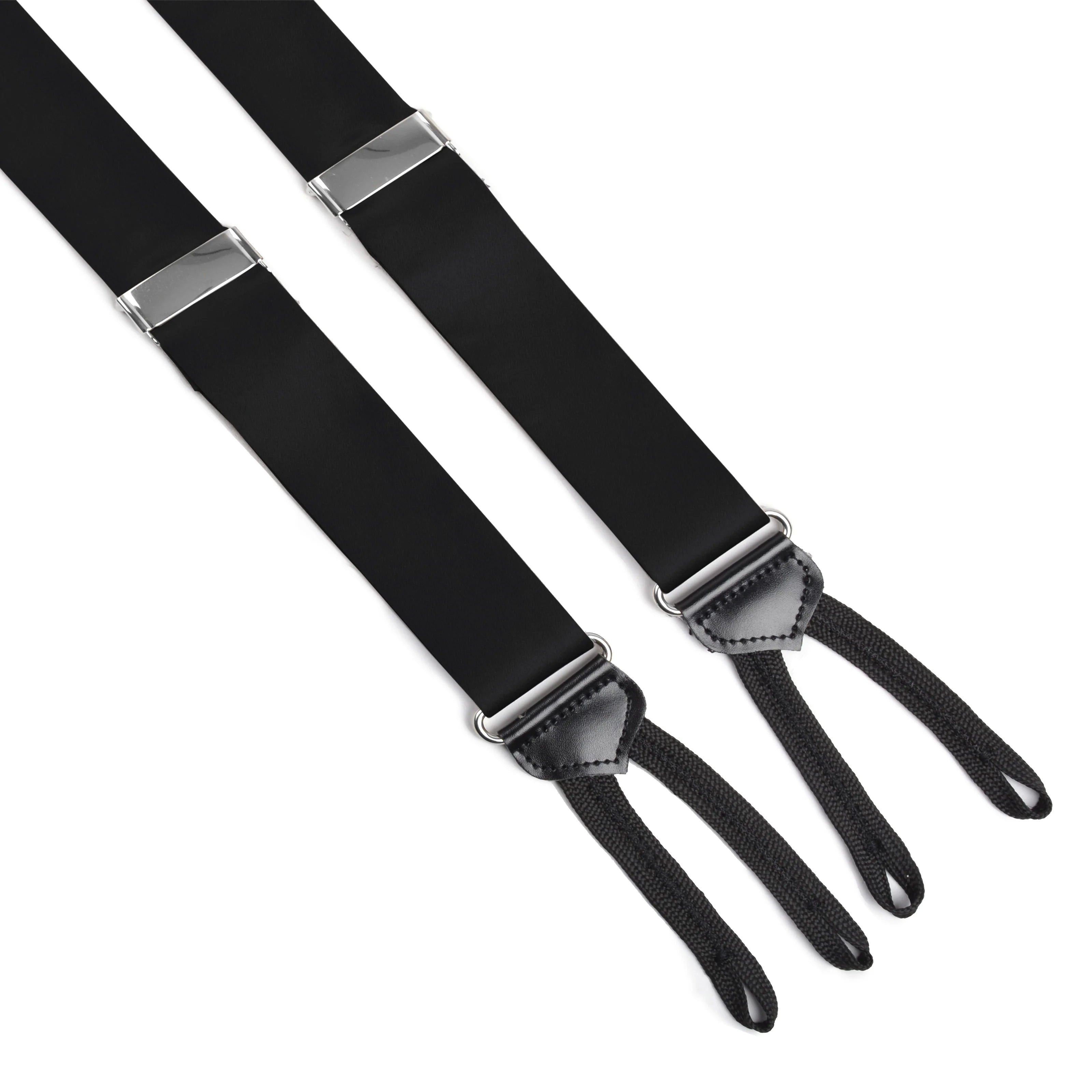 Black Satin Suspenders