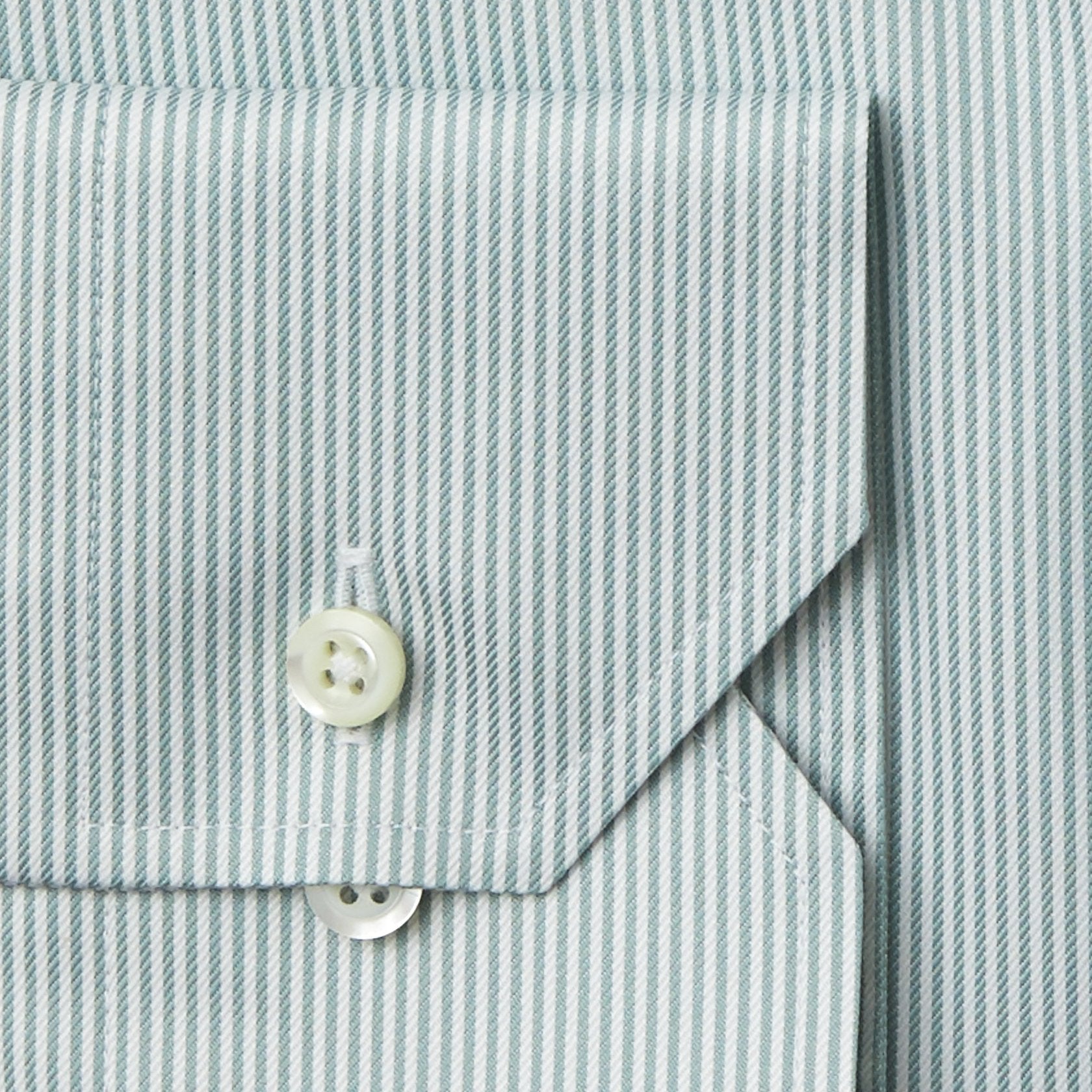 Stenstroms Green Striped Fitted Body Dress Shirt